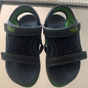 Teva Kids Navy and Green Hook-and-Loop Sport Sandals